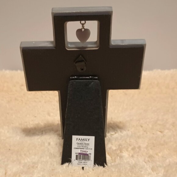 NWT ~ Wedding Cross with a Blessing For a Loving Marriage Corinthinans 13:4-7,13 - Picture 2 of 5